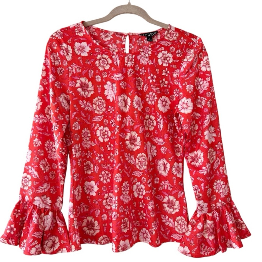 J. Crew Winter Garden Top in Poppy Fields NWT Size S